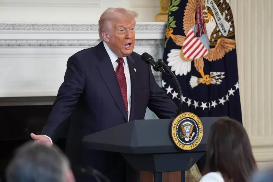 President Donald Trump speaks during a breakfast with Senate and House Republicans in the State Dining Room of the White House, Wednesday, Nov. 5, 2025, in Washington. (AP Photo/Evan Vucci)





Associate Press/ LaPresse
Only Italy and Spain