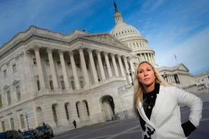 Rep. Marjorie Taylor Greene, R-Ga., arrives to a news conference on the Epstein Files Transparency Act, Tuesday, Nov. 18, 2025, outside the U.S. Capitol in Washington. (AP Photo/Julia Demaree Nikhinson)





Associate Press/ LaPresse
Only Italy and Spain