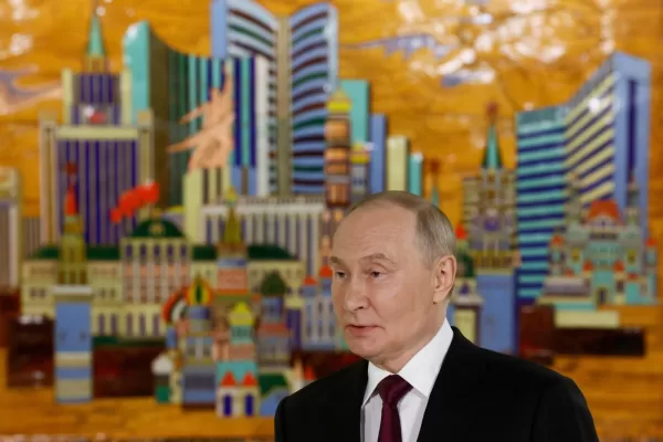 Russian President Vladimir Putin speaks to journalists after the plenary session of the VTB “Russia Calling” Investment forum in Moscow, Tuesday, Dec. 2, 2025. (Sergei Ilnitsky/Pool Photo via AP)