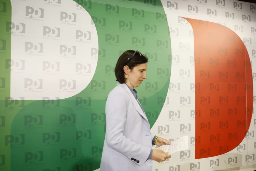 Elezione Europee 2024 la segretaria Elly Schlein in conferenza stampa nella sede del Partito Democratico in via del Nazareno  – Politica – Roma, Italia – Lunedì , 10 Giugno  2024 (foto Cecilia Fabiano/LaPresse)

European elections 2024 secretary Elly Schlein press conference in the Democratic Party headquarter in via del Nazareno – Politics  – Rome, Italy — Monday  , 10 June  2024 (photo Cecilia Fabiano / LaPresse)