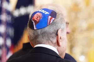Holocaust survivor Jerry Wartski attends a Hanukkah reception in the East Room of the White House, Tuesday, Dec. 16, 2025, in Washington. (AP Photo/Alex Brandon)