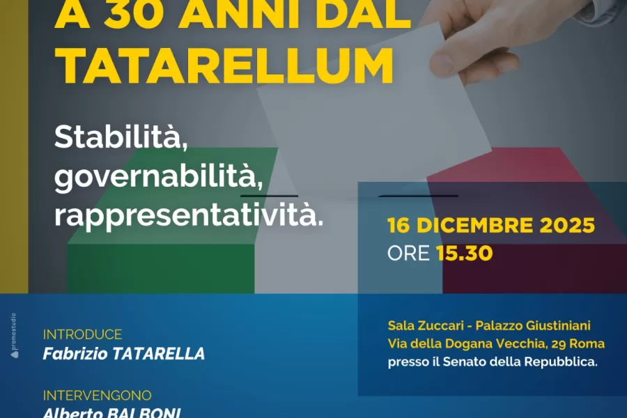 “A 30 anni dal Tatarellum”. Oggi, 16 dicembre, il convegno sulla legge elettorale a Roma