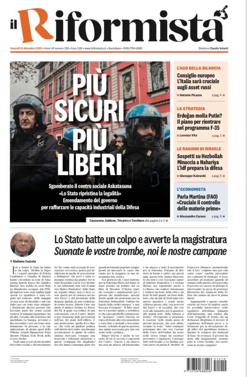 Quotidiano del 19 Dicembre 2025