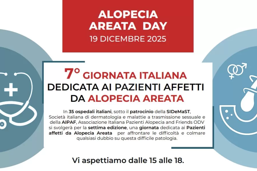 Alopecia Areata Day, il 19 dicembre consulenze gratuite alla clinica dermatologica Federico II di Napoli