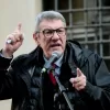 Il segretario generale CGIL Maurizio Landini in occasione dello sciopero dei precari PNRR della giustizia. Roma, Venerdì 05 Dicembre  2025 (foto Mauro Scrobogna / LaPresse)  

CGIL General Secretary Maurizio Landini during the strike by PNRR precarious justice workers. Rome, Friday. December 05 2025. (Photo by Mauro Scrobogna / LaPresse)