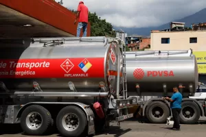 Fuel tanker trucks unload fuel at a gas station in Caracas, Venezuela, Wednesday, Jan. 7, 2026. (AP Photo/Cristian Hernandez) Fuel tanker trucks unload fuel at a gas station in Caracas, Venezuela, Wednesday, Jan. 7, 2026. (AP Photo/Cristian Hernandez)