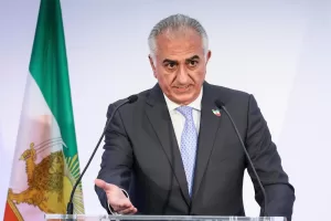 FILE – Reza Pahlavi, the son of Iran’s toppled Shah Mohammad Reza Pahlavi, speaks during a news conference, June 23, 2025 in Paris. (AP Photo/Thomas Padilla, File)