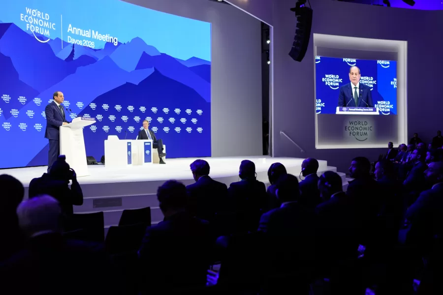 President of Egypt Abdel Fattah El-Sisi speaks during the Annual Meeting of the World Economic Forum in Davos, Switzerland, Wednesday, Jan. 21, 2026. (AP Photo/Markus Schreiber)





Associate Press/ LaPresse
Only Italy and Spain