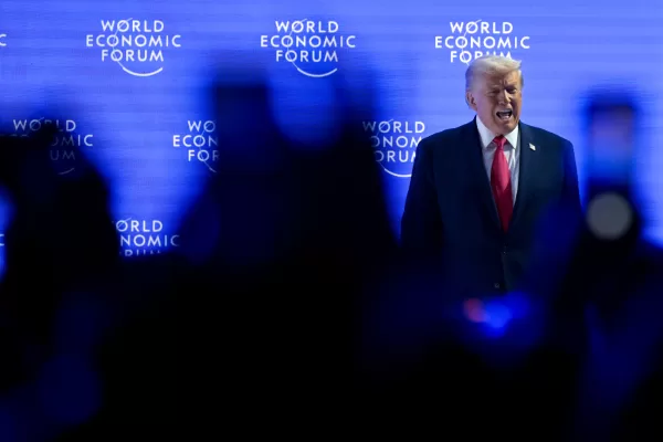 President Donald Trump enters the stage during the 56th annual meeting of the World Economic Forum, WEF, in Davos, Switzerland, Wednesday, Jan. 21, 2026. (Gian Ehrenzeller/Keystone via AP)





Associate Press/ LaPresse
Only Italy and Spain