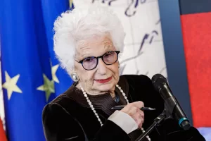 Liliana Segre al Quirinale in occasione della celebrazione del Giorno della Memoria, Roma, Martedì 27 Gennaio 2026 (Foto Roberto Monaldo / LaPresse) 

Liliana Segre at the Quirinale Palace during the celebration of Holocaust Remembrance Day, Rome, Tuesday, January 27, 2026 (Photo by Roberto Monaldo /LaPresse)