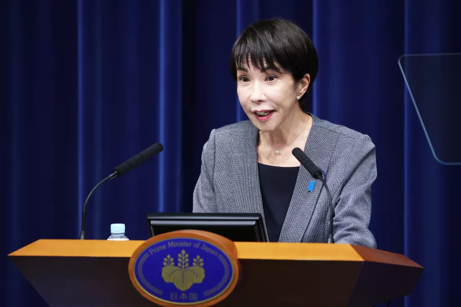 Japan’s Prime Minister Sanae Takaichi, speaks during a news conference at the prime minister’s office in Tokyo, Japan, Wednesday, Dec. 17, 2025. (Kiyoshi Ota/Pool Photo via AP)