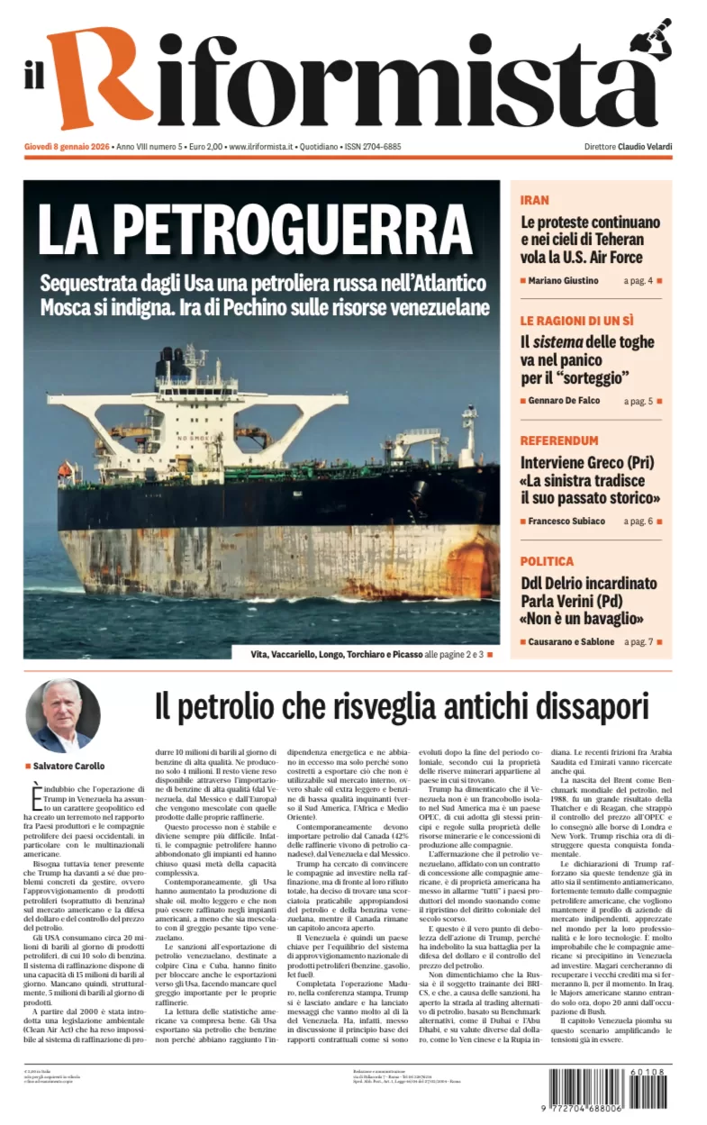 Quotidiano dell’8 Gennaio 2026