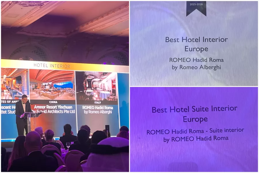 Romeo Hadid Roma miglior hotel interior e miglior hotel suite interior: i riconoscimenti agli International Property Awards di Londra