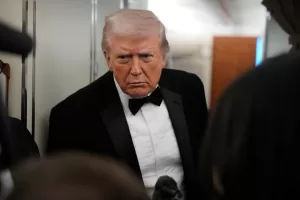 President Donald Trump speaks with reporters aboard Air Force One as he travels from Joint Base Andrews, Md. to West Palm Beach, Fla., Saturday, Jan. 31, 2026. (AP Photo/Mark Schiefelbein) President Donald Trump speaks with reporters aboard Air Force One as he travels from Joint Base Andrews, Md. to West Palm Beach, Fla., Saturday, Jan. 31, 2026. (AP Photo/Mark Schiefelbein)