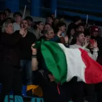 Stefania Costantini e Amos Mosaner of Italy compete with Estonia during the mixed doubles round robin phase of the curling competition at the 2026 Winter Olympics, in Cortina d’Ampezzo, Italy, Friday, Feb. 6, 2026. (AP Photo/Misper Apawu)