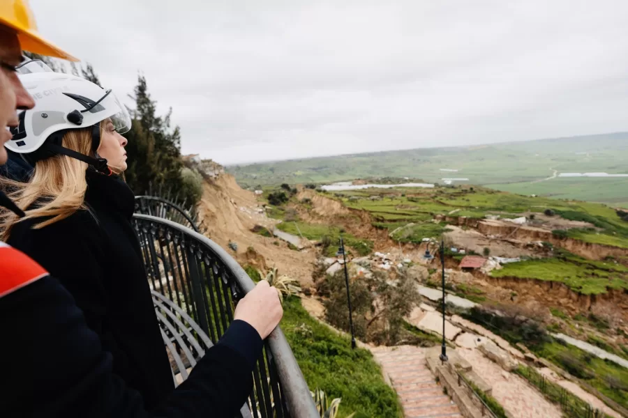 Il Presidente del Consiglio,Giorgia Meloni in Sicilia, in visita a Niscemi nelle zone colpite dal maltempo – Sicilia –  Niscemi – 16 Febbraio 2026 (Foto Filippo Attili/Palazzo Chigi/LaPresse)

DISTRIBUTION FREE OF CHARGE – NOT FOR SALE – Obbligatorio citare la fonte LaPresse/Palazzo Chigi/Filippo Attili