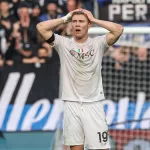 Napolis Rasmus Hojlund disappointed during the Serie A soccer match between A.C Atalanta B.C. and Napoli at the New Balance Arena in Bergamo, Italy – Sunday, February 22, 2026. Sport – Soccer . (Photo by Stefano Nicoli/Lapresse)