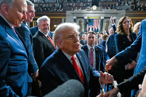 President Donald Trump exits the House Chamber after delivering the State of the Union address to a joint session of Congress in the House chamber at the U.S. Capitol in Washington, Tuesday, Feb. 24, 2026. (Kenny Holston/The New York Times via AP, Pool) President Donald Trump exits the House Chamber after delivering the State of the Union address to a joint session of Congress in the House chamber at the U.S. Capitol in Washington, Tuesday, Feb. 24, 2026. (Kenny Holston/The New York Times via AP, Pool)