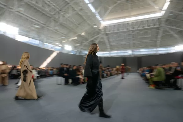 A model wears a creation from the Max Mara Fall/Winter 2026-2027 Women’s collection presented in Milan, Italy, Thursday, Feb. 26, 2026. (AP Photo/Luca Bruno)





Associate Press/ LaPresse
Only Italy and Spain