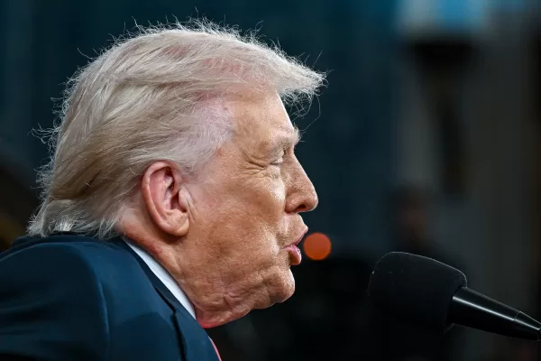President Donald Trump delivers the State of the Union address to a joint session of Congress in the House chamber at the U.S. Capitol in Washington, Tuesday, Feb. 24, 2026. (Kenny Holston/The New York Times via AP, Pool)