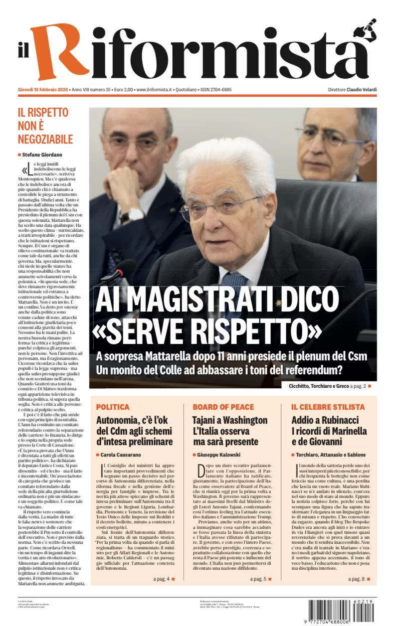 Quotidiano del 19 Febbraio 2026