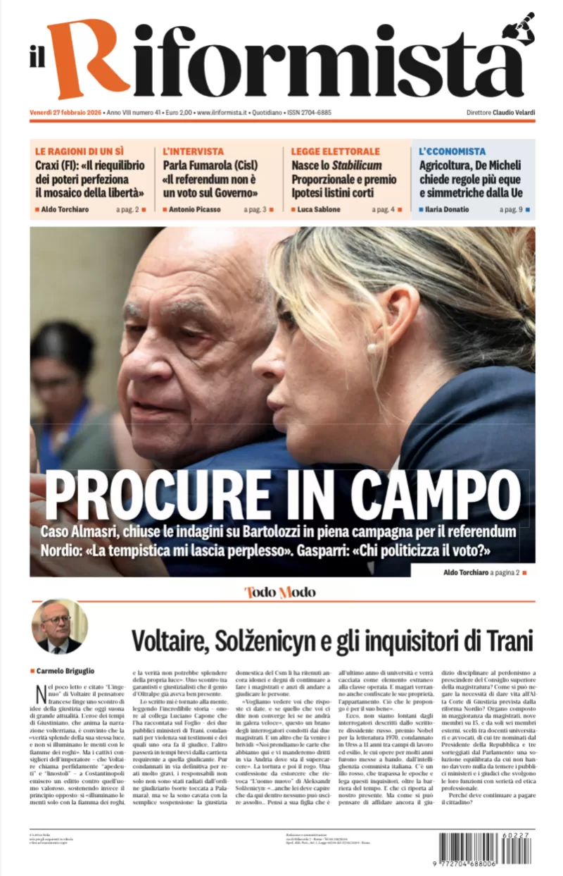 Quotidiano del 27 Febbraio 2026