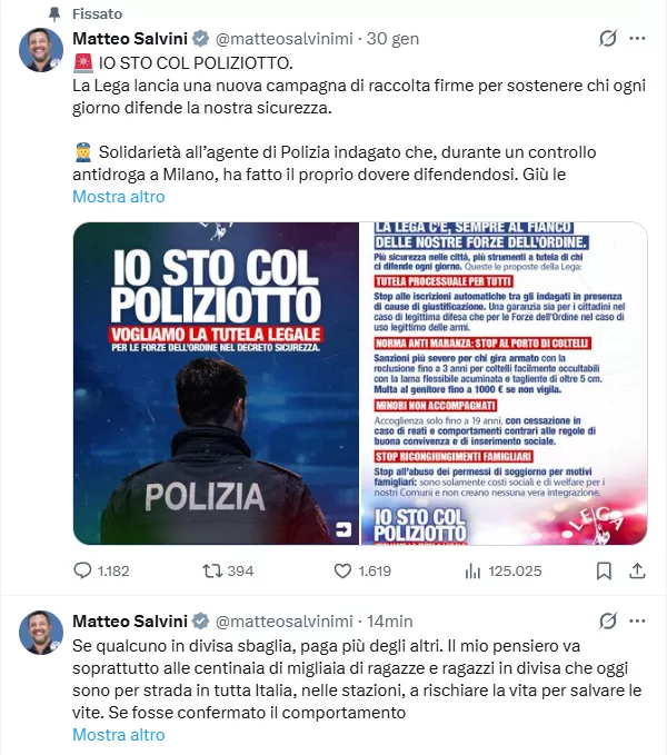 Il posto populista e frettoloso di Salvini pochi giorni dopo l'omicidio