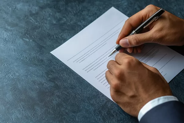 FIRMA CONTRATTO STIPULA ACCORDO ROGITO MANI CHE FIRMANO PENNA SIGLA CONTRATTI GENERATE AI IA