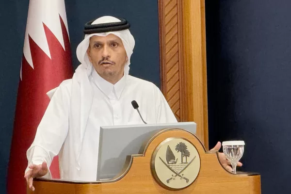 Qatar’s Prime Minister and Foreign Minister Sheikh Mohammed bin Abdulrahman Al Thani speaks during a joint press conference with Turkey’s Foreign Minister Hakan Fidan in Doha, Qatar, Thursday, March 19, 2026. (AP Photo/Najib Abu Jobain) 


Associated Press / LaPresse
Only italy and spain