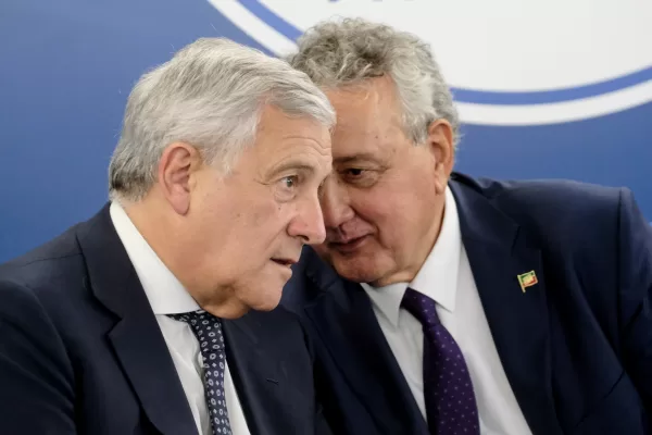 Il Ministro degli esteri e segretario di FI Antonio Tajani, Paolo Barelli FI in occasione del convegno sul tema “Difesa europea. Sfide e opportunità”, promosso dal Dipartimento Difesa di Forza Italia. Camera dei Deputati a Roma, Martedì 16 Settembre 2025. (foto Mauro Scrobogna / LaPresse) 

The Foreign Minister and secretary of FI Antonio Tajani, Paolo Barelli FI on the occasion of the conference on “European Defense: Challenges and Opportunities,” promoted by the Forza Italia Department of Defense. Chamber of Deputies in Rome, Tuesday September 16 2025. (Photo by Mauro Scrobogna / LaPresse)