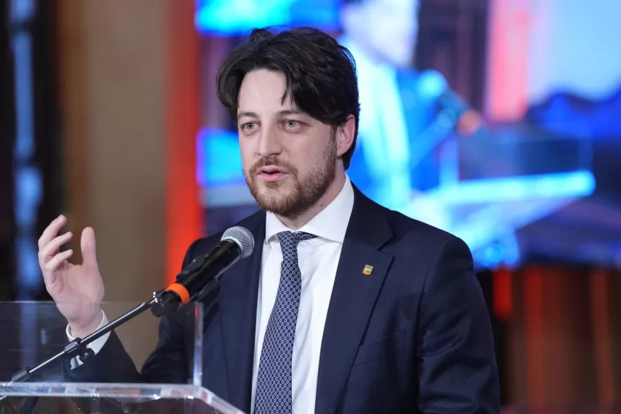Alberto Stefani  during the presentation event of the Milano-Cortina 2026 Paralympic Ceremonies at Palazzo Baldi in Venice  , north Italy – Thursday , January  15  , 2026. Sport – (Photo by Spada/Lapresse)