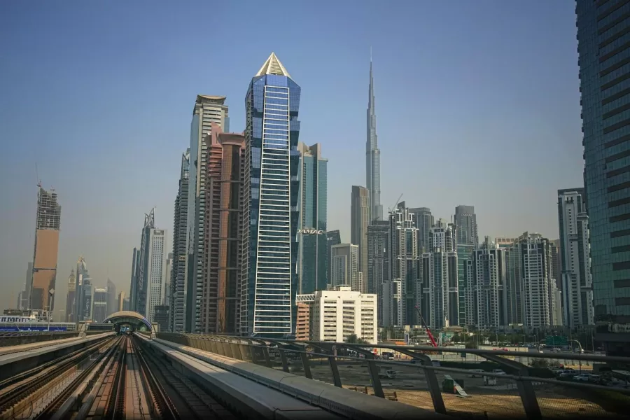 A view of Dubai’s skyline in downtown Dubai, United Arab Emirates, Tuesday, March 3, 2026. (AP Photo/ Fatima Shbair)