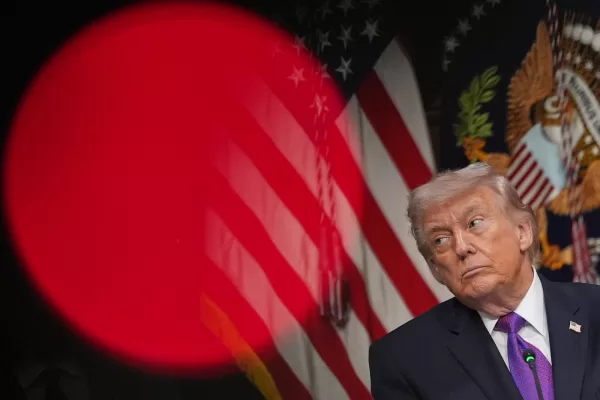 President Donald Trump attends an event for the Ratepayer Protection Pledge, in the Indian Treaty Room of the Eisenhower Executive Office Building in the White House complex in Washington on Wednesday, March 4, 2026. (AP Photo/Jacquelyn Martin)