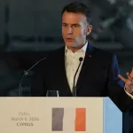 French President Emmanuel Macron speaks during a news conference joined by Cyprus President Nikos Christodoulides and Greece’s Prime Minister Kyriakos Mitsotakis at Andreas Papandreou Air Base in Paphos, Cyprus, on Monday, March 9, 2026. (AP Photo/Petros Karadjias)





Associate Press/ LaPresse
Only Italy and Spain