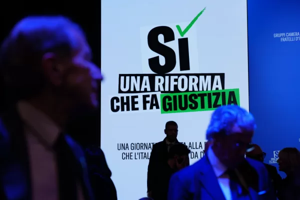 ‘Sì una riforma che fa giustizia’ incontro promosso da Fratelli dItalia su referendum Giustizia al Teatro Franco Parenti ,   Milano (Italy) March 12, 2026 (Photo Claudio Furlan/LaPresse)