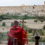 Cardinal Pierbattista Pizzaballa, the Latin Patriarch of Jerusalem, holds a prayer service to mark Palm Sunday in Jerusalem, Sunday, March 29, 2026. (Ammar Awad/Pool Photo via AP)
