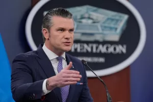 Defense Secretary Pete Hegseth speaks to members of the media during a press briefing at the Pentagon in Washington, Tuesday, March 31, 2026. (AP Photo/Manuel Balce Ceneta)





Associate Press/ LaPresse
Only Italy and Spain