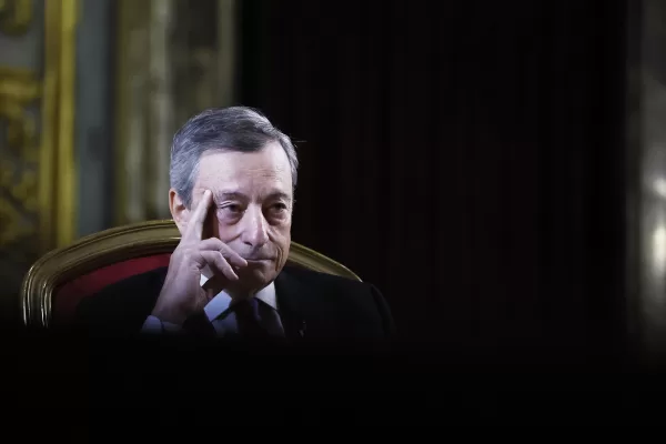 Foto Cecilia Fabiano/LaPresse 29 Novembre  2023 Roma, Italia – Politica – Chiesa di Sant’Ignazio da Loyola : Mario Draghi partecipa alla presentazione del libro   Quando eravamo padroni del mondo di Aldo Cazzullo Nella foto: Mario Draghi November  29 2023 Roma, Italy – News –  Church of Sant’Ignazio da Loyola: Mario Draghi participates in the presentation of the book When we were masters of the world by Aldo Cazzullo In the photo: Mario Draghi