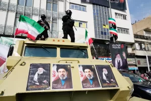 Policemen stand on top of their car with pictures of the late Iranian Supreme Leader Ayatollah Ali Khamenei, right and left, and his son Ayatollah Mojtaba Khamenei, the successor to him, center, during a rally to support him in Tehran, Iran, Monday, March 9, 2026. (AP Photo/Vahid Salemi)





Associate Press/ LaPresse
Only Italy and Spain