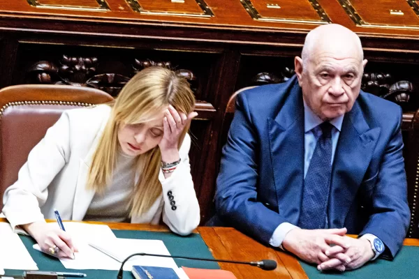 la Presidente del Consiglio Giorgia Meloni, il Ministro della Giustizia Carlo Nordio in occasione comunicazioni del Presidente del Consiglio in vista della riunione del prossimo Consiglio europeo e sviluppi della crisi Medio Oriente. Camera dei Deputati a Roma, Mercoledì 11 Marzo 2026 (foto Mauro Scrobogna /LaPresse)
PM Giorgia Meloni, MInister of Justice Carlo Nordio on the occasion of the Prime Minister’s communications ahead of the next European Council meeting and developments in the Middle East crisis. Chamber of Deputies in Rome, Wednesday March 11, 2026 (photo by Mauro Scrobogna / LaPresse) la Presidente del Consiglio Giorgia Meloni, il Ministro della Giustizia Carlo Nordio in occasione comunicazioni del Presidente del Consiglio in vista della riunione del prossimo Consiglio europeo e sviluppi della crisi Medio Oriente. Camera dei Deputati a Roma, Mercoledì 11 Marzo 2026 (foto Mauro Scrobogna /LaPresse)
PM Giorgia Meloni, MInister of Justice Carlo Nordio on the occasion of the Prime Minister’s communications ahead of the next European Council meeting and developments in the Middle East crisis. Chamber of Deputies in Rome, Wednesday March 11, 2026 (photo by Mauro Scrobogna / LaPresse)