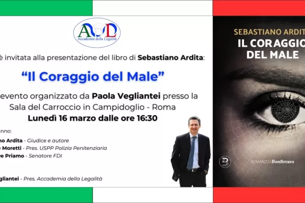 “Il coraggio del male”, presentazione dell’ultimo libro di Sebastiano Ardita