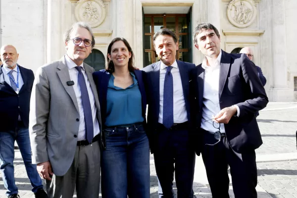 ANGELO BONELLI AVS, ELLY SCHLEIN SEGRETARIA PD, GIUSEPPE CONTE PRESIDENTE M5S, NICOLA FRATOIANNI AVS ANGELO BONELLI AVS, ELLY SCHLEIN SEGRETARIA PD, GIUSEPPE CONTE PRESIDENTE M5S, NICOLA FRATOIANNI AVS