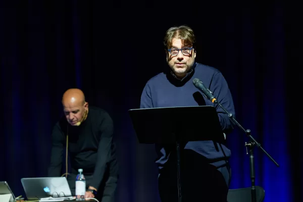 Prove dello spettacolo teatrale di Paola Caridi e  Tomaso Montanari presso la Fondazione Feltrinelli – Milano, Italia Giovedì 4 Dicembre  2025 (foto di Claudio Furlan/LaPresse)