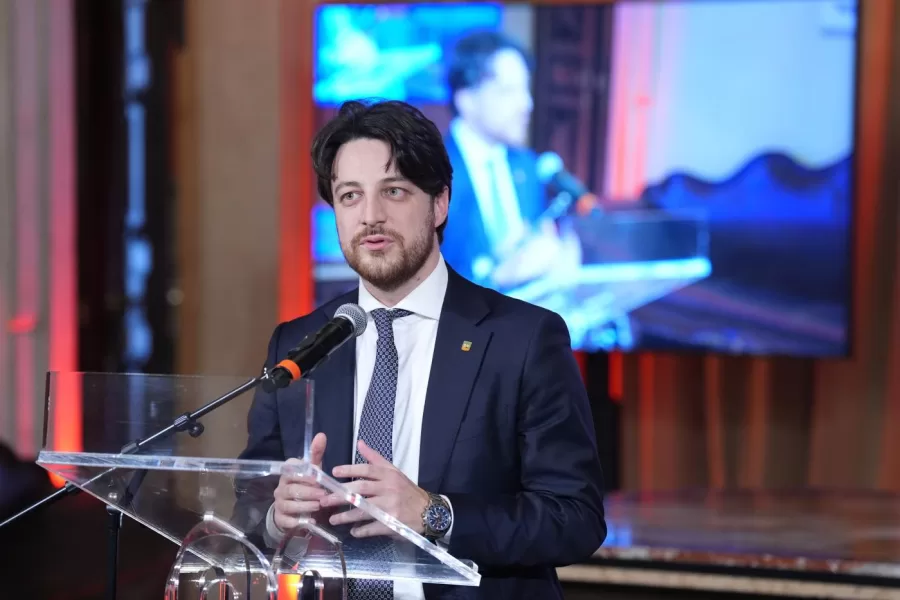 Alberto Stefani  during the presentation event of the Milano-Cortina 2026 Paralympic Ceremonies at Palazzo Baldi in Venice  , north Italy – Thursday , January  15  , 2026. Sport – (Photo by Spada/Lapresse)