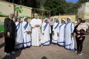 Foto Vatican Media/LaPresse 
15 aprile 2026 – Algeria, Cronaca – 
Papa Leone XIV – Viaggio Apostolico in Algeria – Suore Missionarie della Carità di Madre Teresa
DISTRIBUTION FREE OF CHARGE – NOT FOR SALE