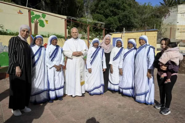 Foto Vatican Media/LaPresse 
15 aprile 2026 – Algeria, Cronaca – 
Papa Leone XIV – Viaggio Apostolico in Algeria – Suore Missionarie della Carità di Madre Teresa
DISTRIBUTION FREE OF CHARGE – NOT FOR SALE