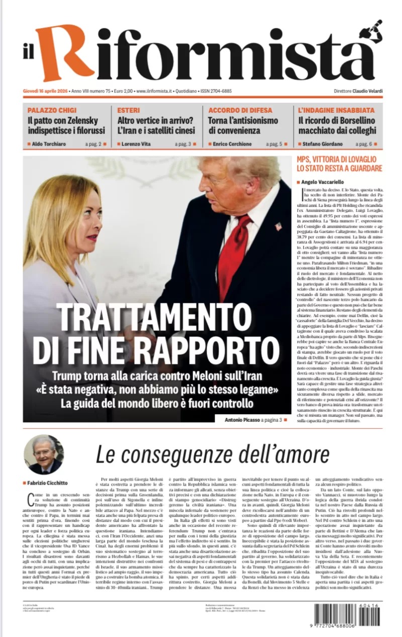 Quotidiano del 16 Aprile 2026