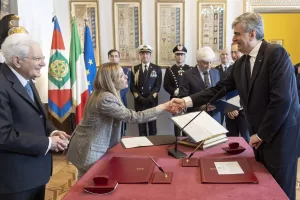 SERGIO MATTARELLA  GIORGIA MELONI GIANMARCO MAZZI MINISTRO DEL TURISMO