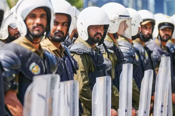 Police officers attend briefing prior to their deployment in Islamabad, Pakistan, to ensure security ahead of possible negotiations between Iran and the United States, Friday, April 10, 2026. (AP Photo/Anjum Naveed) 


Associated Press / LaPresse
Only italy and spain