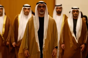 Sheikh Khaled bin Mohamed bin Zayed AI Nahyan, center, Crown Prince of Abu Dhabi, United Arab Emirates, arrives to attend a meeting with China’s President Xi Jinping at the Great Hall of the People in Beijing Tuesday, April 14, 2026. (Haruna Furuhashi/Pool Photo via AP) 


Associated Press / LaPresse
Only italy and spain
